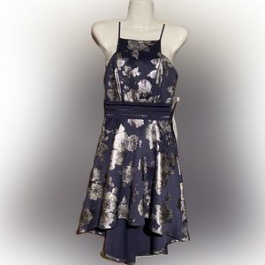 Really cute size 3 dress from City Studio in Navy Blue with silver flowers